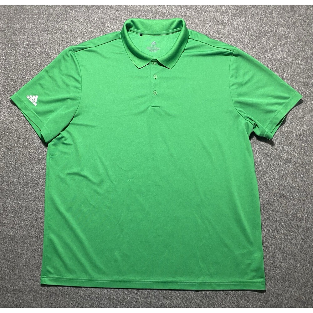 Adidas Polo Shirt Men Green Short Sleeve Golf Casual Outdoors Size XXL